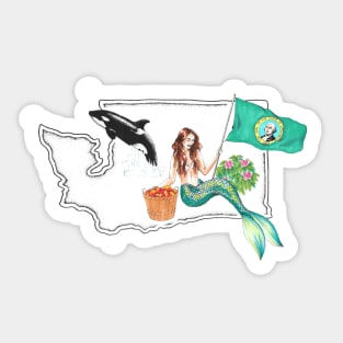 Washington Mermaid Sticker